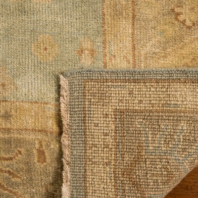 Oushak Hand-Knotted Light Blue Wool 8' x 10' Area Rug