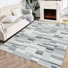 Washable Geometric Rug Non-Slip Modern Abstract Rug Boho Accent Rug, 5'x7' Gray - 3 of 4
