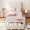 Twin Bed Frame with Storage Drawer and Headboard, Velvet Upholstered Twin Platform Bed Frame for Girls, Strong Wooden Slats Support, Noise-Free - 3 of 4