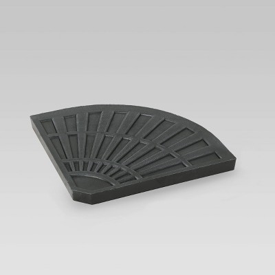30lb Isla Fan-Shaped Resin Umbrella Base Brushed Black - Christopher Knight Home