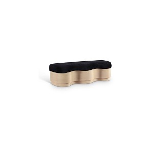 Meridian Furniture,Savoy Velour Fur Fabric Bench - 1 of 4