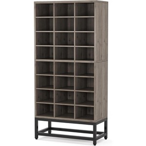 Tribesigns 8-Tier Shoe Storage Cabinet, Wooden Shoe Racks with 24 Cubbies - 1 of 4