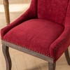 Kumasinova Set of 2 Side Dining Chair, Thickened Fabric Kitchen Chairs with Neutrally Toned Solid Wood Legs & Bronze Nail Head - 4 of 4