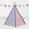 Bacati - Olivia Girls Coral Navy Play Tent for Kids/Toddlers, 100% Cotton Percale Fabric Cover - 4 of 4