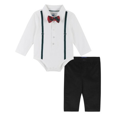 Andy & Evan  Infant  Boys Holiday Suspender Shirtzie & Bowtie Set