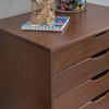 Linon 6 Drawers Cary Walnut Wide Roll Cart - 4 of 4