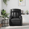 vidaXL Massage Recliner Chair, Adjustable Recliner with 6-Point Vibration Massage, Black Leather - 3 of 4
