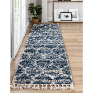 Unique Loom    Hygge Shag Trellis Area Rug - 1 of 4