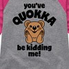 Girls' - Instant Message - Youve Quokka Be Kidding Me Shirt Tail Raglan Graphic T-shirt - 2 of 4