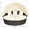 Costway Patio Rattan Daybed Cushioned Sofa Adjustable Table Top Canopy W/3 Pillows - 4 of 4