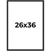 PosterPalooza | 26x36 Thin Barnwood Picture Frame, UV Acrylic, 2 Finishes - Grey and Black - 2 of 4