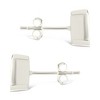 SHINE by Sterling Forever Sterling Silver Emerald Cut Bezel Set Stud Earrings - 4 of 4
