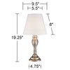 Regency Hill Thom Traditional Desk Lamp 19 1/4" High Brass Candlestick Touch On Off White Bell Shade for Bedroom Living Room Bedside Nightstand Office - 4 of 4