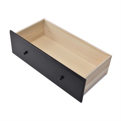 Isabela Mid-Century Black Solid Pine 5-Drawer Vertical Chest