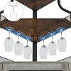 Wine Bar Cabinet with Large Storage Space and Detachable Wine Rack, Wine Cabinets with Glass Holder and Mesh Door for Dining Room, Living Room - 2 of 4