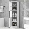 Bathroom Storage Cabinet, Freestanding Farmhouse Storage Cabinet with Adjustable Shelves for Laundry, Bathroom, Living Room - 3 of 4