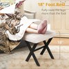 Aoibox Ottoman Foot Stool, Square Linen X-Leg Foot Rest Ottoman Makeup Stool, Small Stool Chair for Vanity, Modern Padded Seat for Makeup Room, etc. - 4 of 4