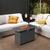 Costway 44.5" Propane Fire Pit Table with Metal Slatted Tabletop & Stainless Steel Burner Brown/Black/Gray - 2 of 4