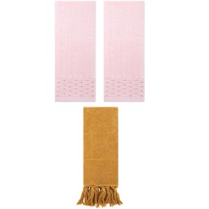 REGALWOVEN 3 Packs Solid Cotton Absorbent Soft Bathroom Hand Towel 14" x 30" - 1 of 4