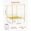 VEVOR Queen Size Canopy Bed Frame, Metal Canopy Bed with Minimalist Headboard & Four Posters Design, Heavy Duty Steel Slats Support, Gold - 3 of 4