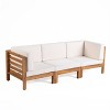 GDFStudio Cascada 90" Outdoor Acacia Wood 3 Seater Sofa with Cushions - 2 of 4