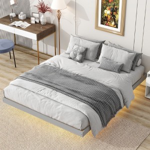 NicBex Wood Platform Bed Frame,Floating Bed with LED Lights Underneath - 1 of 4