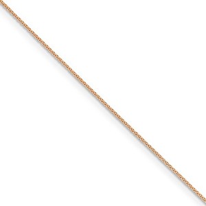 Black Bow Jewelry 0.65mm 14k Rose Gold Diamond Cut Spiga Chain Necklace - 1 of 4