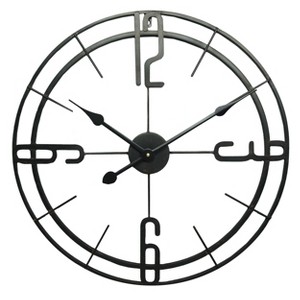 VIP Metal 22 in. Black Art Deco Style Clock - 1 of 2
