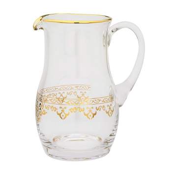 Classic Touch Water Pitcher with Rich Gold Design