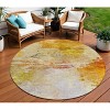Orange Copper And Terra Cotta Abstract Washable Indoor Outdoor Area Rug - 2 of 4