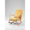 CAVINAS Linen Fabric Glider Rocking Chair with High Backrest and Lumbar Pillow,Upholstered Rocking Chairs,Nursery Accent Chair for Bedroom - 4 of 4