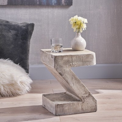 Modern Accent Table Side Table End Table with Lightweight Concrete Design -Christopher Knight Home