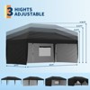 10x20 Heavy Duty Pop Up Canopy with 4 Sidewalls, Portable Roller Bag, Adjustable Height, Weight Bags, Stakes & Guy Ropes Included - 3 of 4