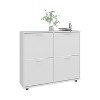 Vynxaria Modern Shoe Rack, 4-Door, 4-Shelf, White, H 38" x W 43.3" x D 11.8" - 3 of 4