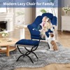 Lazy Chair, Modern Living Room Chairs for Small Spaces, Ergonomic Reading Chair with Armrests - 2 of 4