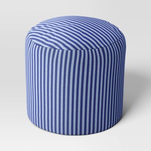 Pouf Striped Blue - Room Essentials™ - 1 of 4