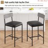 Kitchen Island Bar Stools Set of 2, Counter Height Bar Stools w/Back & Upholstered Wider Seat, Kitchen Barstools with Footrest - 4 of 4