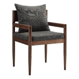 Modway  Remington Mid-Century Modern Wood Fabric Dining Room Chair in Charcoal – with Open Back and Elm Wood Frame for Kitchen or Living Room - 1 of 4