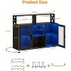 TROPOW Bar Cabinet, Liquor Cabinet with Power Outlets & LED Lights - Glass Holder/Wine Racks, Coffee Bar - 2 of 4