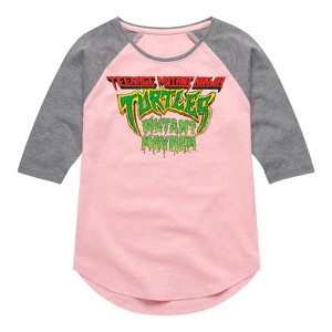 Girls' - Teenage Mutant Ninja Turtles - Movie Logo Shirt Tail Raglan Graphic T-shirt - 1 of 4