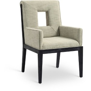 Meridian Furniture,Gwendolyn Linen Textured Fabric Dining Arm Chair - 1 of 4
