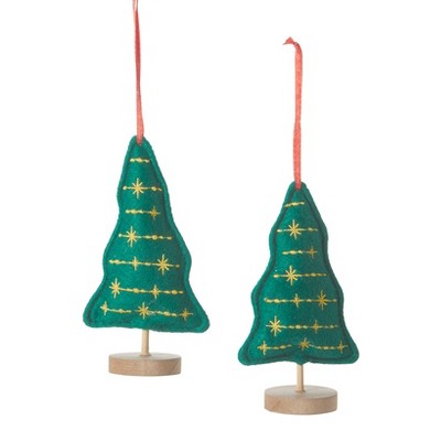 The Lakeside Collection Sets of 2 Embellished Plush Tree Ornaments