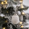 Whisen D3.9X4.3"H Christmas Ball Ornaments, Glass Decorative Hanging Ball Christmas Tree Ornaments, Set of 6 - 2 of 4