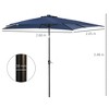 Sapphtopaz 9×7Ft Patio Umbrella Beach Umbrella LED Lighted Sun Shades with Crank and Tilt 8 Sturdy Ribs for Garden, Beach, Deck, Backyard - 2 of 4
