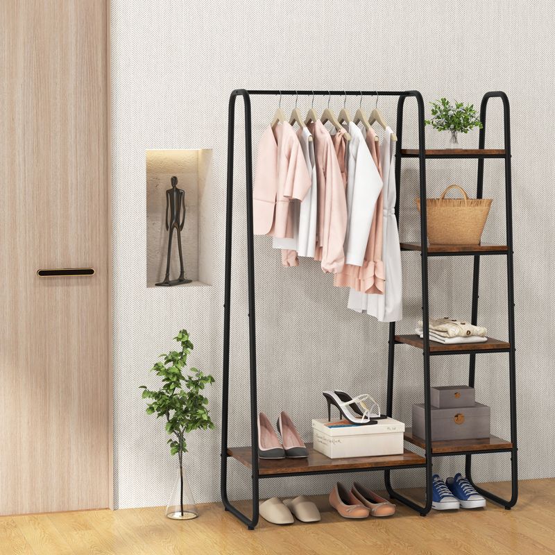 Tangkula Metal Garment Rack Freestanding Clothes Closet Storage Organizer with Shelves, 2 of 11