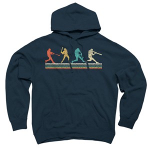 Adult Design By Humans Vintage Distressed Baseball Swing By LuckyCharm99 Pullover Hoodie - 1 of 2
