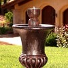 11" Indoor/Outdoor Polyresin 4-in-1 Instant Fountain with Planter Brownstone - Bernini: Cordless, Multi-Style - 4 of 4