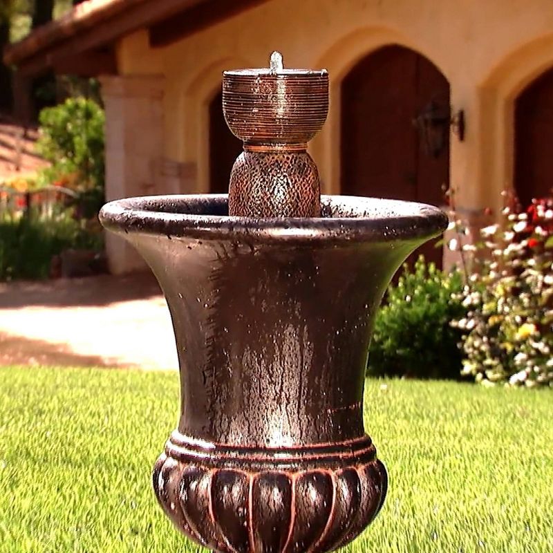 11" Indoor/Outdoor Polyresin 4-in-1 Fountain Tower with Planter - Bernini, 5 of 8
