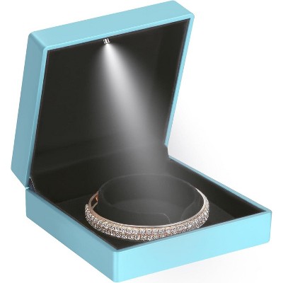 Luxury LED Light Jewelry Bangle Box Storage Case Organizer Holder for Wedding, Engagement, Proposal
