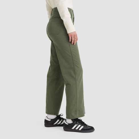 Army Green Double Hook Pencil Jeans